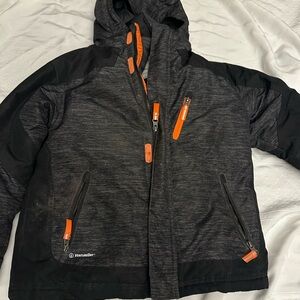Weatherproof Charcoal and Black Jacket with Orange Highlights